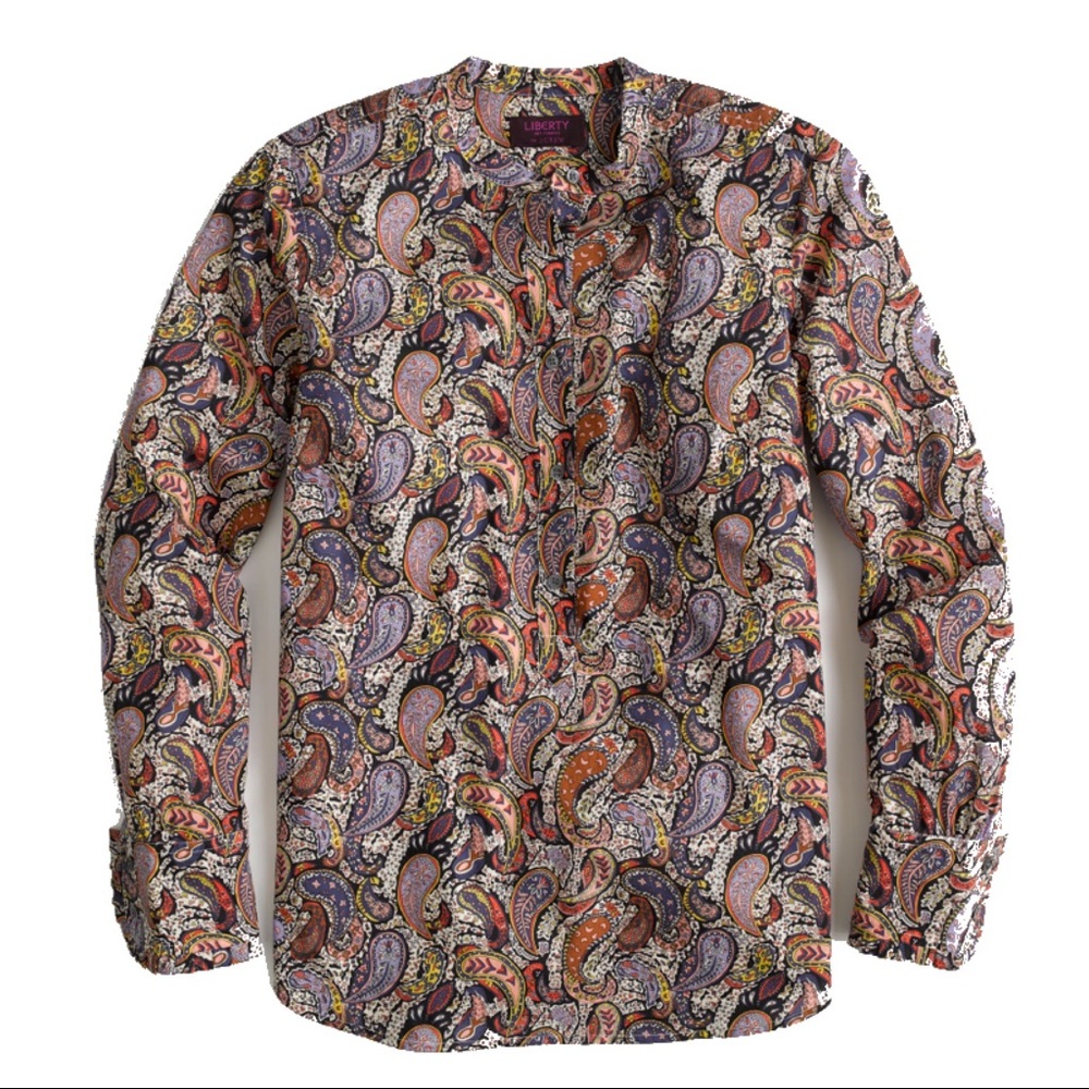 J.Crew Liberty ruffle popover in Eastern Voyage print, sz 10
